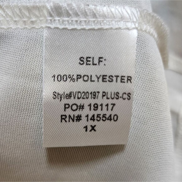 Chic Soul Dress Sz 1X Teal Tan Chiffon Maxi Flutter Sleeve Surplice V Neck Slit - Picture 12 of 13